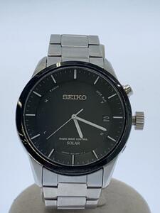 SEIKO◆ソーラー腕時計/アナログ/ステンレス/BLK/SLV/7B24-0AR0