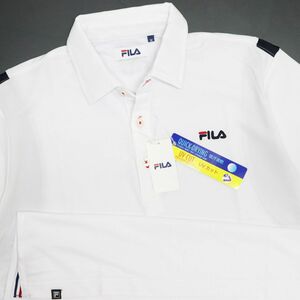 ●送料390円可能商品 フィラ ゴルフ FILA GOLF 新品 メンズ 吸水速乾 UVCUT 半袖 ポロシャツ 白 XL[749644G-WT-LL]一 三 参★QWER QQAA-18