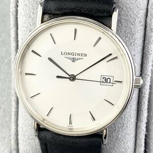 【1円〜】LONGINES ロンジン 腕時計 メンズ L4.720.4 グランドクラシック ホワイト文字盤 ラウンドフェイス デイト 可動品