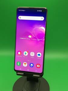 ★やや美品 Galaxy S10 128GB SIMロック解除済み 最大容量良好 格安SIM可 au ○ SCV41 ブラック 中古 YM1038 A-5