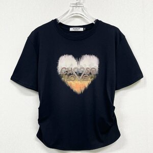 人気ヨーロッパ製※定価2万◆ブルガリア発※RISELIN 半袖Tシャツ 通気 個性 ハート柄 ギャザー ショート丈 キレイめ レディース L/48