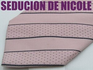 OB 049 セデクション ド ニコル SEDUCION DE NICOLE ネクタイ ピンク色系 ストライプ柄 ジャガード
