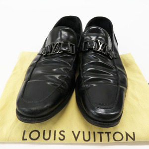 LOUIS VUITTON ルイ ヴィトン ST0049 ローファー LVロゴ ブラック系 7 1/2M [240001544761] メンズ