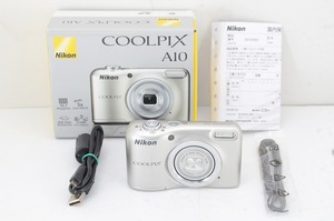 【適格請求書発行】良品 Nikon ニコン COOLPIX A10 コンパクトデジタルカメラ シルバー 元箱付【アルプスカメラ】240416c