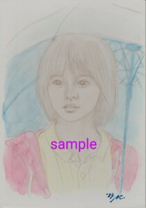 オリジナル手描きイラスト　似顔絵　のん　透明水彩　女の子　少女　Ａ4サイズ　「のん2」