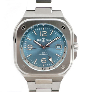 【名東】ベル＆ロス BR05 GMT SKY BLUE デイト BR05G-PB-ST/SST 水色 自動巻き SS メンズ 男 腕時計