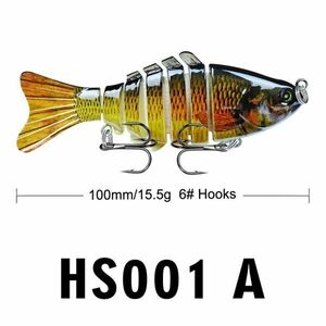 HS001A【各種バラ売り】10 センチメートルクラシックルアー餌プラスチックハードベイト 15.5 グラムマルチセグメント魚のルアー