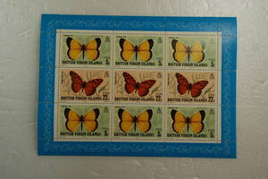 外国切手　未使用　シート　イギリス領ヴァージン諸島の蝶　1978
