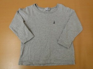 (26707)PERSON’S　長袖Tシャツ　カットソー　ライトグレー　S(90～100㎝)　USED