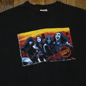 90s KISS USA 2000 Tシャツ L ブラック キッス アメリカツアー フォト ロゴ バンド ロック ジーンシモンズ ヴィンテージ AC/DC metallica