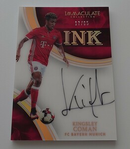 2017 PANINI IMMACULATE COLLECTION SOCCER COMAN AUTOGRAPH CARD /65 INK BAYERN MUNCHEN FRANCE コマン フランス代表 サイン カード