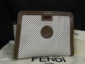 ■新品■未使用■ FENDI フェンディ ピーカブー ディフェンダー レザー バッグカバー ホワイト系×ブラウン系 AL3023