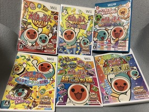 Wii 太鼓の達人 無印 ドドーンと2代目 みんなでパーティ3代目 超ごうか版 決定版　WiiUばーじょん ば～じょん　U 　6本セット