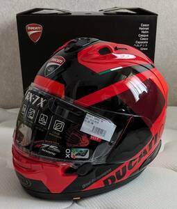 未使用 Ducati Corse V6 L Arai RX-7X ドゥカティ コルセ アライ 59-60cm フルフェイス ヘルメット Lサイズ 赤黒