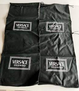 ★まとめ売り★４袋 VERSACE ヴェルサーチ 保存 保護 巾着 袋 空箱 ケース 入れ物 ブラック ヴェルサーチェ ブランド