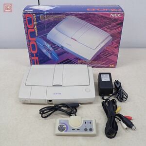 1円〜 動作品 PCE PCエンジン DUO-R PI-TG10 NEC 日本電気 PCEngine コントローラー/ACアダプター/AVケーブル/箱付【40