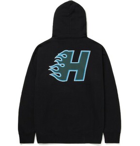 HUF*ハフ*US:XXL[ENFORCER]ブラック/裏フリースフルジップフーディー