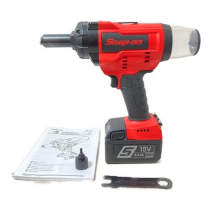 ＊＊ Snap-on スナップオン 18V コードレスリベットガン バッテリ1個付 （充電器なし） CTRG9050 レッド やや傷や汚れあり