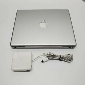 @T0480【ジャンク品】Apple PowerBook G4 A1010/OSX 10.4.6/Tigar/メモリ512MB/40GB IDEHDD/ACアダプタ付属