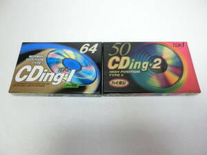 TDK　カセットテープ 　CDing-Ⅰ 64 ノーマル　CDing-2 50 ハイポジ　 2本　未使用 未開封