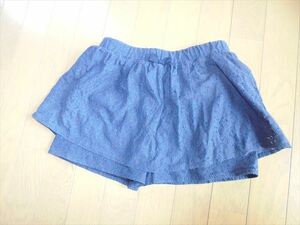 ジーユー　gu★紺色レースのキュロットスカート、通学に★150