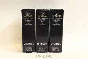 二子玉)CHANEL シャネル 未使用 トランテアン ル ルージュ (リフィル) 3点セット 総額定価34,650円 NO.3.4.10 口紅