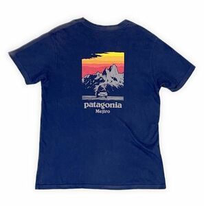 米国製 パタゴニア Tシャツ 目白ストア限定 patagonia Mejiro T-Shirt フィッツロイ Fitz Roy 夕焼け ネイビー L [ta-1020]