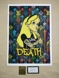 #035 DEATH NYC 世界限定ポスター 現代アート ポップアート バンクシー ディズマランド 不思議の国のアリス タトゥー ヴィトン
