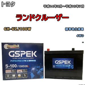 バッテリー デルコア GSPEK トヨタ ランドクルーザー GH-UZJ100W 平成14年8月～平成19年7月 - 80D26L