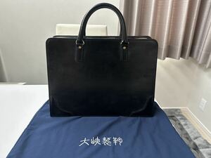 新品　大峽製鞄 大峡製鞄ビジネスバッグ オールレザー バッグ ブリーフケース　黒　ブラック　ファスナー　ゴールド　おおばせいほう