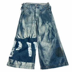 00a Kapital rare denim wide pants vintage painted bum flap damage collection archive Japanese label 
