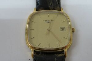 1140/mk/04.18 ◆LONGINES ロンジン 156 7013 クォーツ ゴールド文字盤スクエア メンズ腕時計