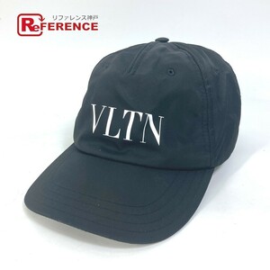 VALENTINO ヴァレンティノ VLTN ロゴ 帽子 キャップ帽 ベースボール キャップ ナイロン ブラック ユニセックス【中古】