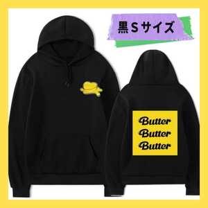 BTS【Butter】両面プリントパーカー【黒Sサイズ】