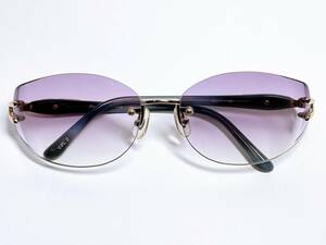 女性用　サングラス　ふちなし　メガネ　★ パープル　紫　グラデーション　眼鏡