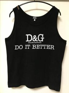 ◆【人気】D&G / Dolce&Gabbana /ディーアンドジー　ビンテージライクロゴタンクトップ BLACK Msize