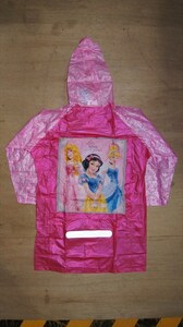 ディズニープリンセス レインコート ピンク ジュニア Mサイズ 背袋付き Disney プリンセス 雨合羽 海外輸入品 雑貨[未使用品]