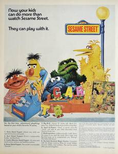 稀少！1971年セサミストリート広告/Sesame Street/おもちゃ/キャラクター/G