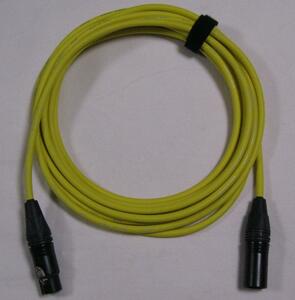 高品質カラーマイクケーブル　XLRオス/メス　5ｍ　黄　（1本）　FMB5Y　ケーブルストラップ付き