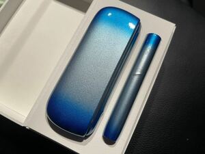 青 ブルー ボカシ 塗装 iQOS イルマ 本体 フルセット チャージャー ホルダー カスタムペイント 灰皿 ILUMA 電子タバコ 喫煙グッズ