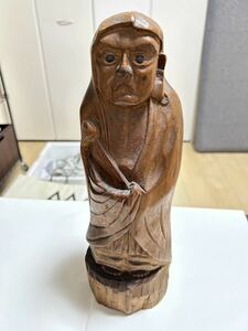 達磨大師　木彫り彫刻