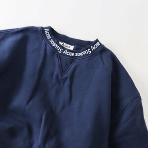 アクネ ストゥディオズ Acne Studios ネックロゴ スウェット プルオーバー XS/ネイビー トップス モックネック【2400013664455】