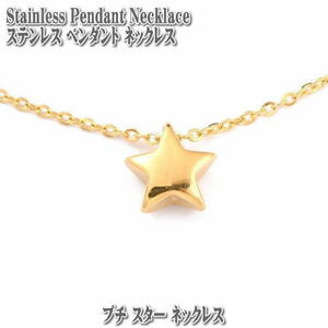 ステンレスジュエリー プチスターネックレス Star Stainless Gold ステンレス スター ペンダント ネックレス ゴールド