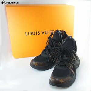 LOUIS VUITTON ルイヴィトン アークライトライン レザー モノグラム スニーカー 36 1/2 ブラック ケース付 [63668]