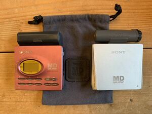 【ジャンク】SONY MDウォークマン MZ-E75 MZ-R91 計2点　本体のみ　ソニー WALKMAN 電池ケース付