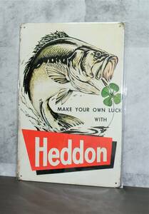 ブリキ看板　へドン　Heddon 001 フィッシング　アメリカン雑貨