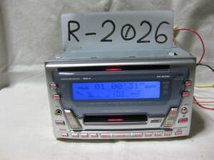 R-2026　JVC　ビクター　KW-MZ600　MDLP　フロント AUX　2Dサイズ　CD&MDデッキ　補償付き