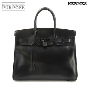 新品同様 エルメス HERMES バーキン35 ソーブラック ボックスカーフ ハンド バッグ □N刻印 ブラック 金具 Birkin 35 90218771