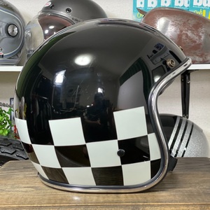 中古美品☆URBAN HELMET アーバン ヘルメット トレーサー ジェットヘルメット グロスブラック&フラッグ/S DOT規格 輸入品