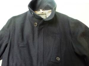 名作 初期物 サイラス SILAS 立ち襟 メルトン Jack Coat シングル コート ピーコート 紺 イタリア生地 ルーマニア製 ワングラム期 正規品